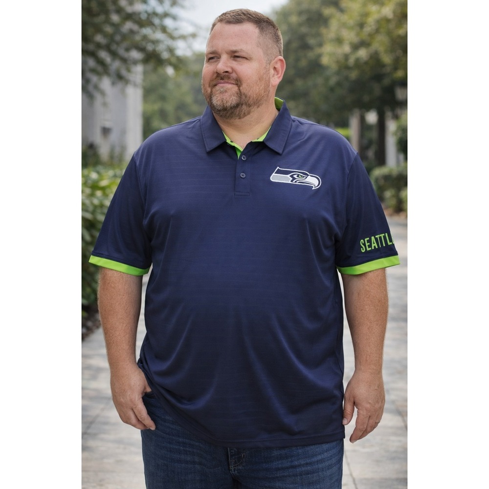 Seattle Seahawks Polo Shirt Men's 2XL Superbowl NFL Team Apparel NWT